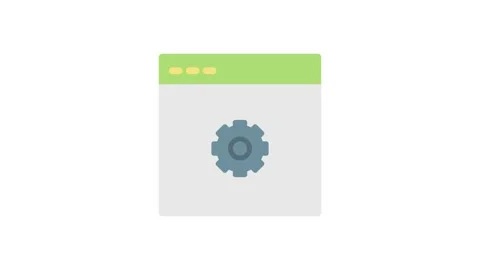 Gear wheel icon displayed on a web page, symbolizing settings or configurat.. Stock Footage 332849771