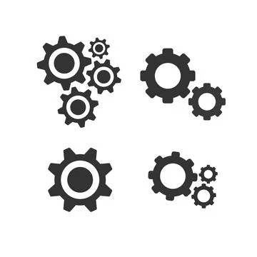 Gear wheel icon set. Simple Gear wheel collection. Cogwheel. Gear icons. Vect Stock Illustration