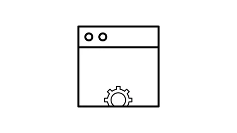 Gear wheel icon on a white background, symbolizing mechanics or settings. Stock Footage 333550459
