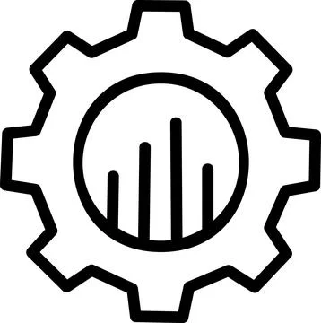 Gear wheel with inner financial graph icon Stock Illustration