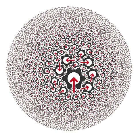 Gear Wheel Integration Icon Spheric Bubble Mosaic Stock-Illustration