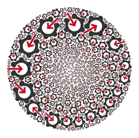 Gear Wheel Integration Icon Spheric Globula Mosaic Stock-Illustration