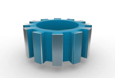 Gear wheel isometric model. Illustrazione stock