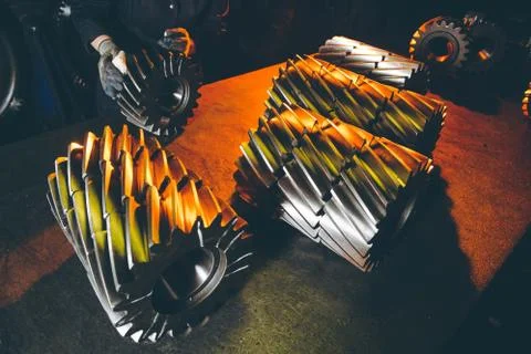Gear wheel making Foto stock
