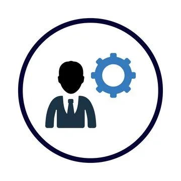 Gear, wheel, man, administration icon Stock Illustration