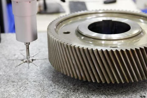 Gear wheel measuring using CMM Stock Photos