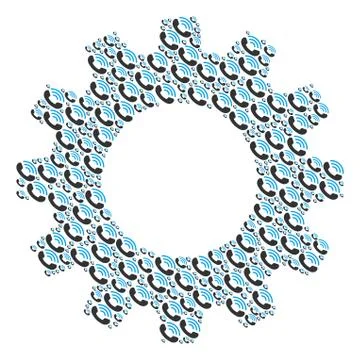 Gear Wheel Mosaic of Call Ring Icons Stock Illustration