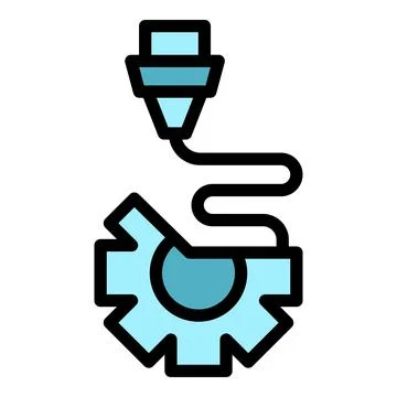 Gear wheel printing icon vector flat 库存插图