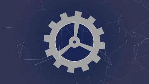 The gear wheel represents industry technical Stock Illustration