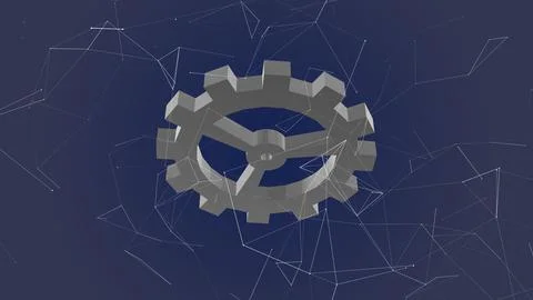 The gear wheel represents industry technical Stock Illustration