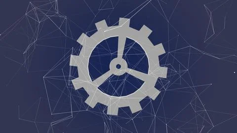 The gear wheel represents industry technical Stock Illustration