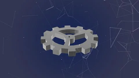 The gear wheel represents industry technical Stock Illustration