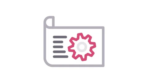 A gear wheel rests on top of a folder, symbolizing organization and mechani.. Stock Footage 334778097