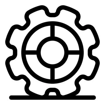 Gear wheel rotating on a surface, industrial process visualization Stock Illustration