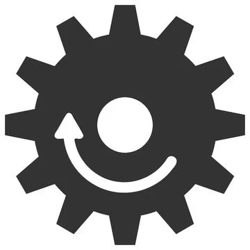 Gear Wheel Rotation Vector Icon Flat Illustration Stock Illustration