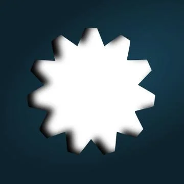 Gear wheel shape at dark blue background with shadow Stock Illustration