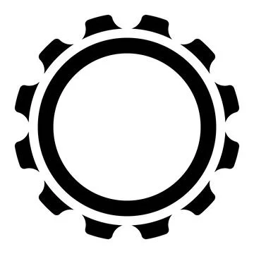 Gear wheel silhouette shape, settings icon symbol 스톡 일러스트