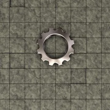 Gear wheel on stone background - 3d illustration Illustrazione stock
