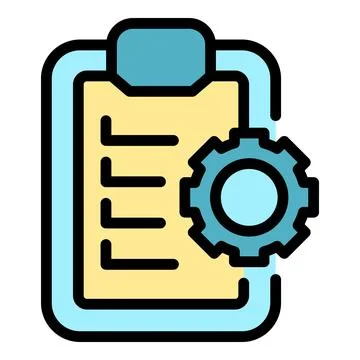 Gear wheel task board icon vector flat Stock Illustration