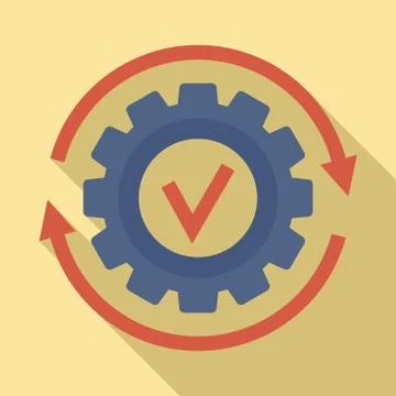 Gear wheel update icon, flat style Stock Illustration