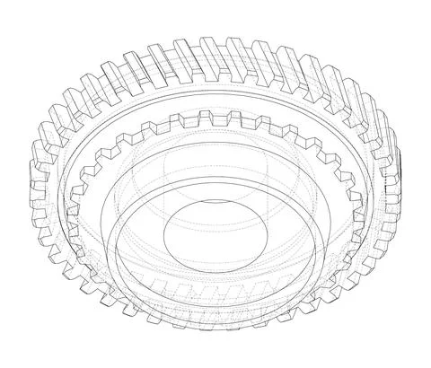 Gear wheel. Vector rendering of 3d Illustrazione stock