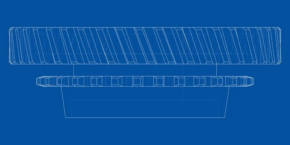 Gear wheel. Vector rendering of 3d Stock Illustration