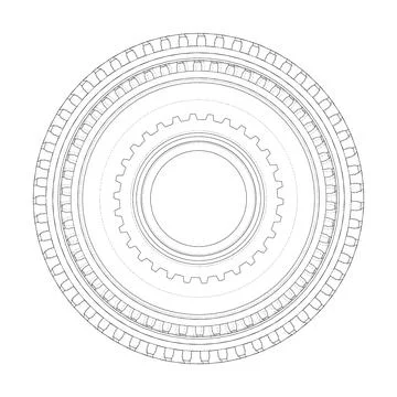 Gear wheel. Vector rendering of 3d 스톡 일러스트