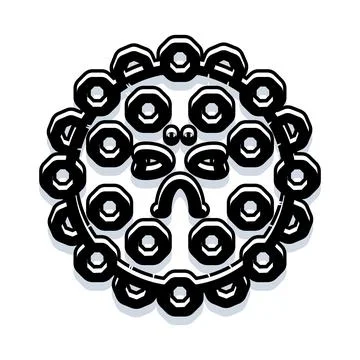 Gear wheel with worried face expression Stock Illustration