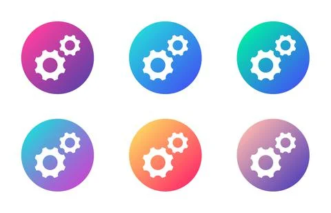 Gear wheels account ui web button 스톡 일러스트