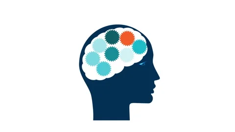 Gear wheels and a brain Stock Footage 106385391