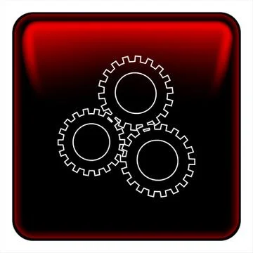 Gear wheels button Illustrazione stock