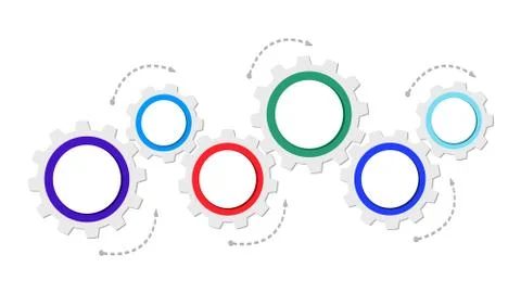 Gear wheels. Concept of coordinated work.mechanical process. Modern infograph 스톡 일러스트