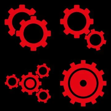 Gear Wheels Flat Vector Symbols Stock-Illustration