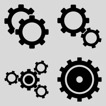 Gear Wheels Flat Vector Symbols Stock-Illustration