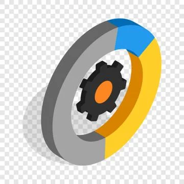 Gear wheels isometric icon Illustrazione stock