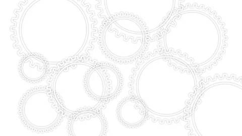 Gear wheels rotating on the white background. Seamless loop. 3D illustration Stock Footage 82822511