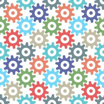 Gear wheels seamless pattern Stock Illustration