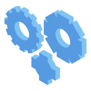 Gear wheels software test icon, isometric style Stockillustratie