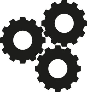 Gear wheels triple icon Stock Illustration