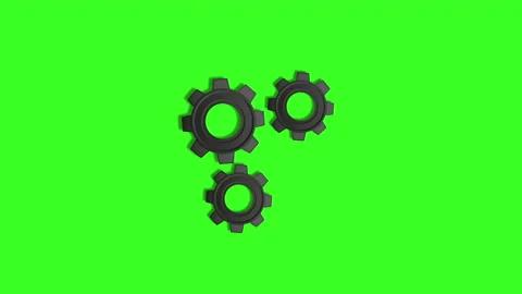 Gear wheels turning together. Three gear rotating. Nut icon. Teamwork concept. Video stock 231196790