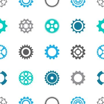 Gear wheels vector seamless pattern イラスト素材
