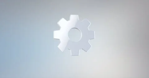Gear White 3d Icon Stock Footage 66575062