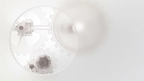 Gear white translucent. Animation seamless looping and Space for banner and logo Stock Footage 199734219