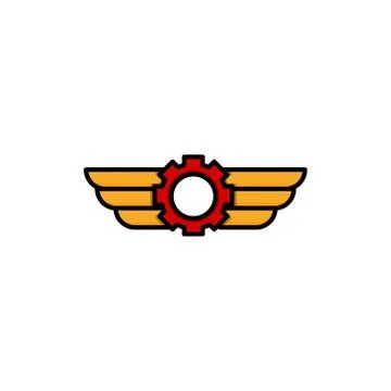 Gear wings vector design template illustration Stock Illustration