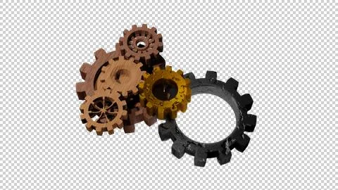 Gear work 3D render abstract background Stock Illustration