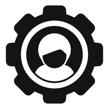 Gear work person icon simple vector. Coping skills business Illustrazione stock