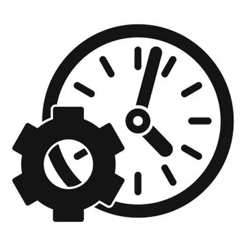 Gear work time icon, simple style 库存插图