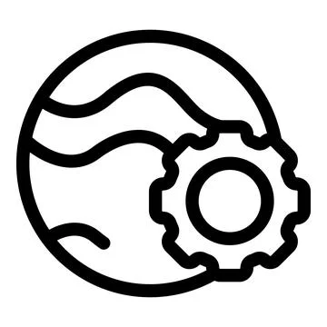 Gear working as earth optimization mechanism icon Stockillustratie