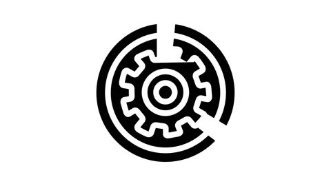 Gear working process erp glyph icon animation Vídeos de archivo 166386581