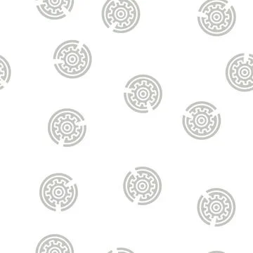 Gear working process erp glyph vector seamless pattern 스톡 일러스트